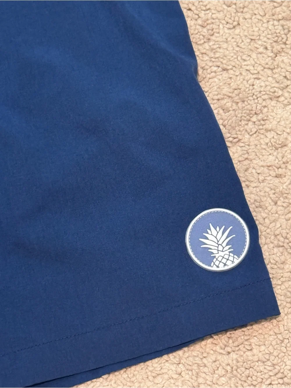 chubbies Navy Swim Trunks with Red Waistband